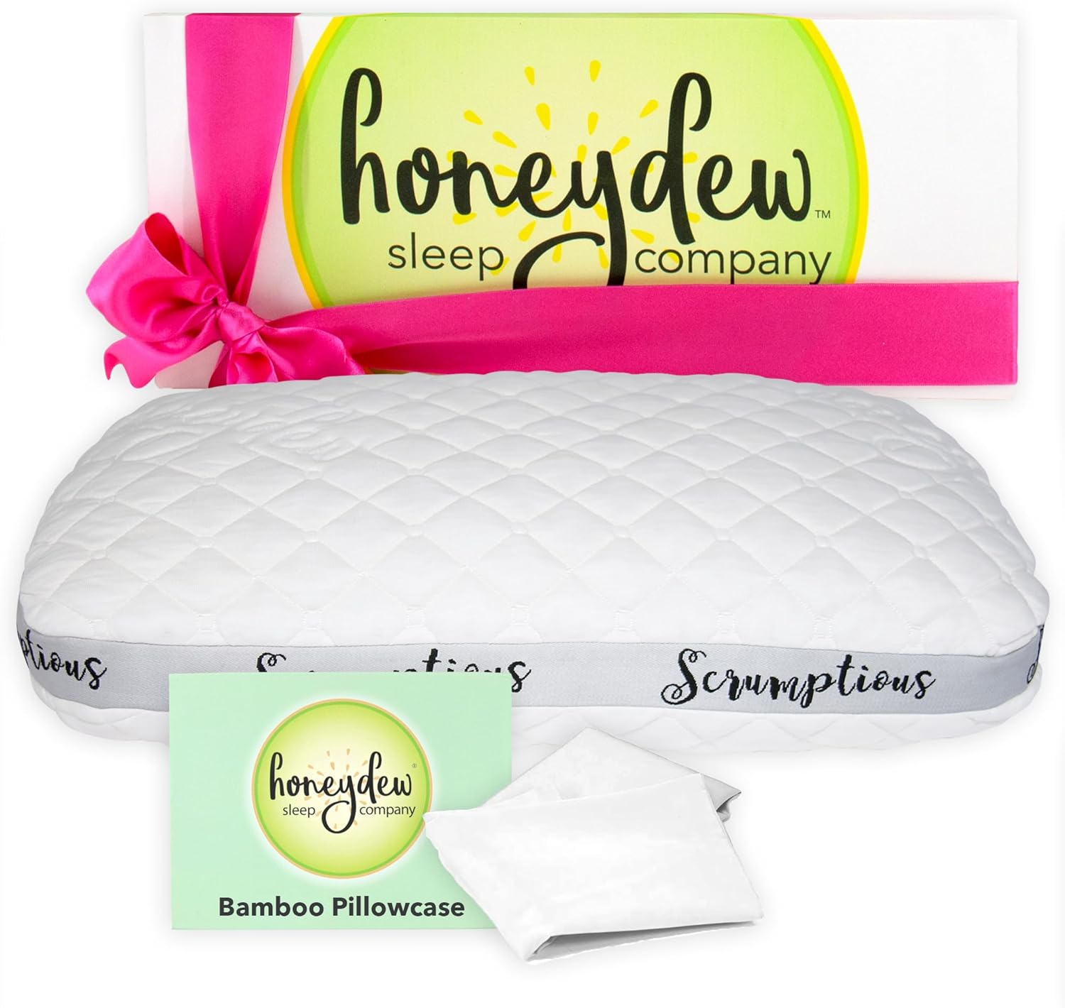 Honeydew Classic Scrumptious Pillow with Free Pillowcase – Made in USA with Cooling Copper Gel Fill – Adjustable Bed Pillow for Back & Stomach Sleepers- Neck and Shoulder Pain Relief (King Size)