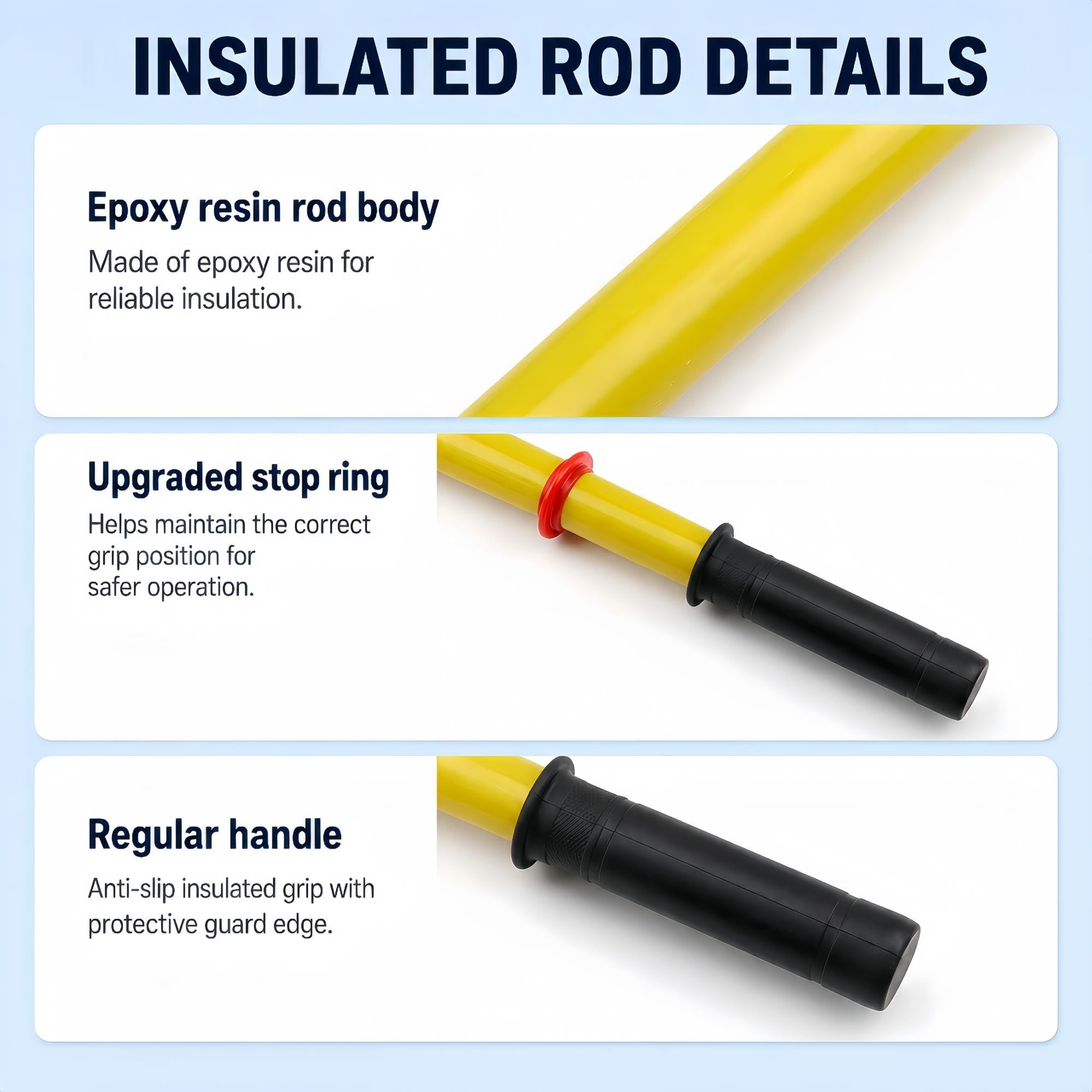 Izolowany zestaw WN: drążek uziemiający i roboczy