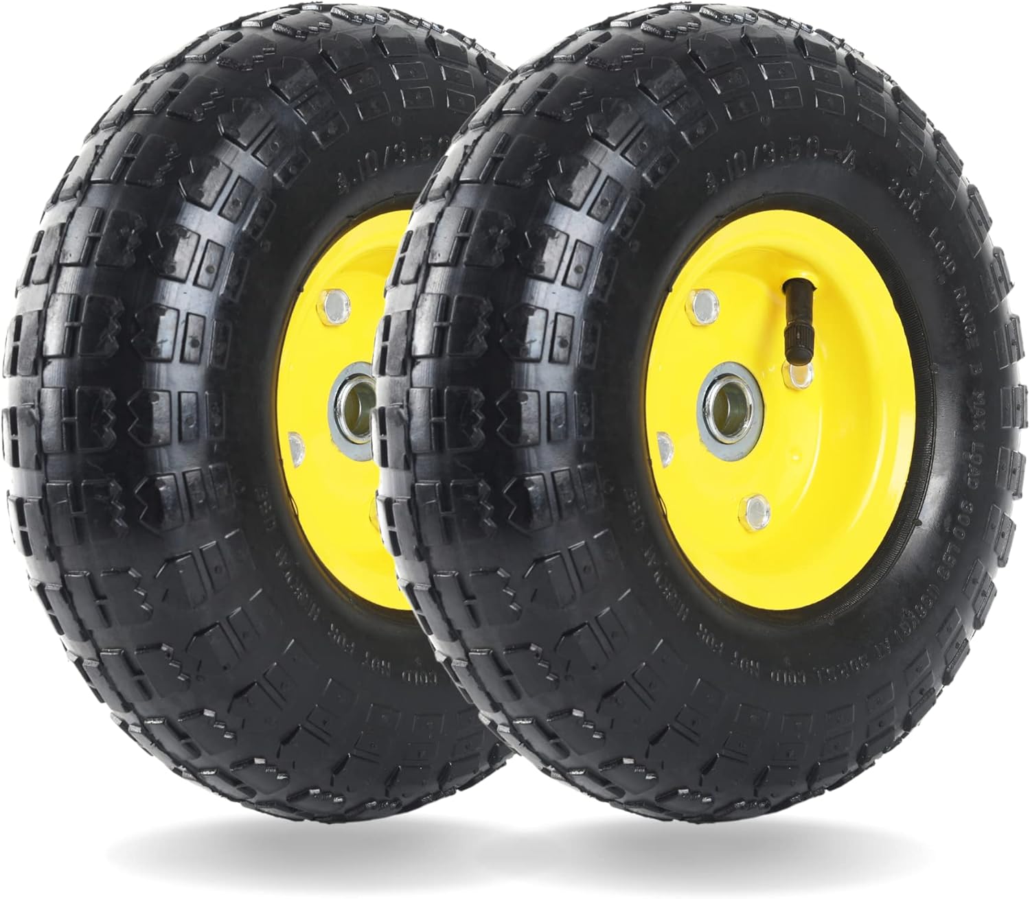 (2 Pack) AR-PRO 10" Heavy-Duty Replacement Tire and Wheel - 4.10/3.50-4" with 10" Inner Tube, 5/8" Axle Bore Hole, 2.2" Offset Hub and Double Sealed Bearings for Hand Trucks and Gorilla Cart : Automotive