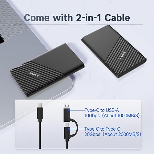 Miniatura 4 de fanxiang SSD externo portátil de 500 GB, hasta 2000 MBs, unidad externa de estado sólido USB C, disco duro externo, USB 3.2 Gen2*2 Type-C SSD para