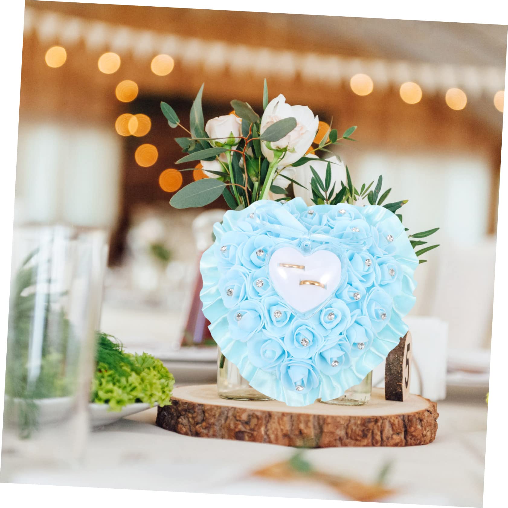 PRETYZOOM 4 Stück Ring Box Hochzeitszubehör Party Ringetui Ringkissenbezug Hochzeitszubehör Rose Hochzeit Herz Ringkissen Herzform Für Hochzeit