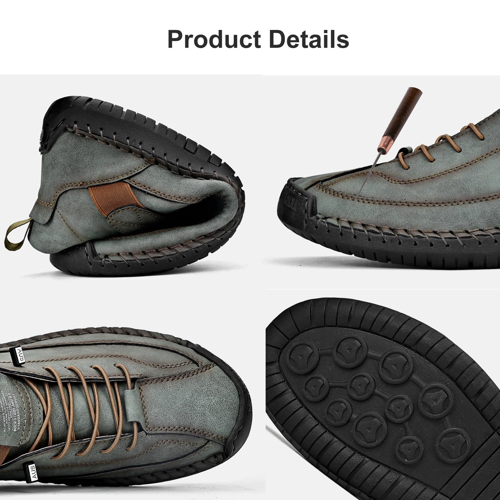 Emiline Scarpe da Ginnastica Ortopediche Unisex - Comode Scarpe in Pelle Fatte a Mano, Morbide Calzature per Esterno con Suola Antiscivolo