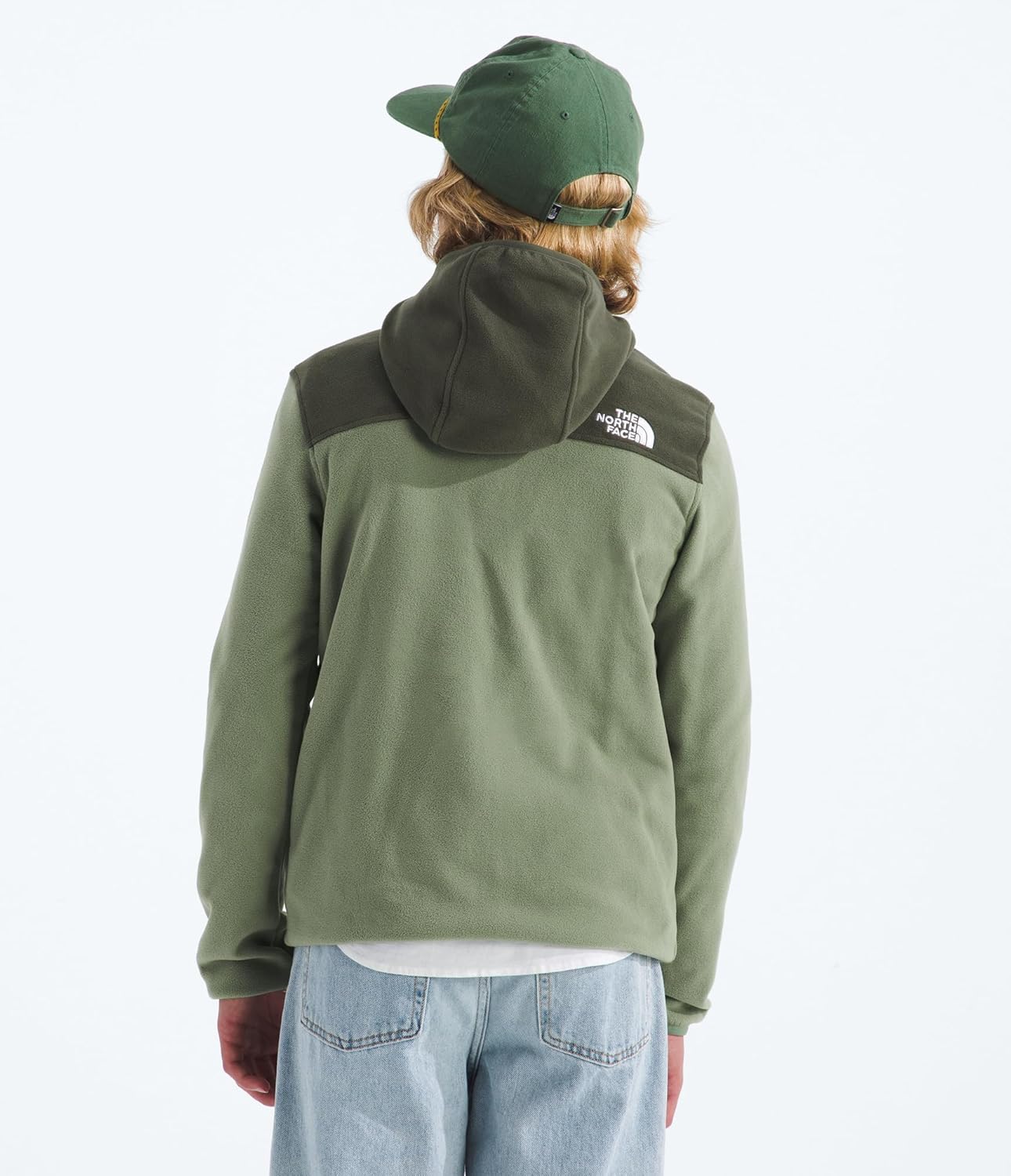 The North Face Unisex Glacier Full Zip Hooded Jacket - Lightweight Fleece Hoodie for Boys & Girls, Secure Zip Hand Pockets - Image 3