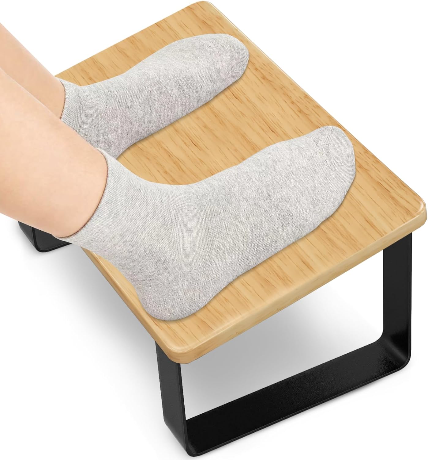 Foot Rest for Under Desk, New Upgrade Wooden with Metal