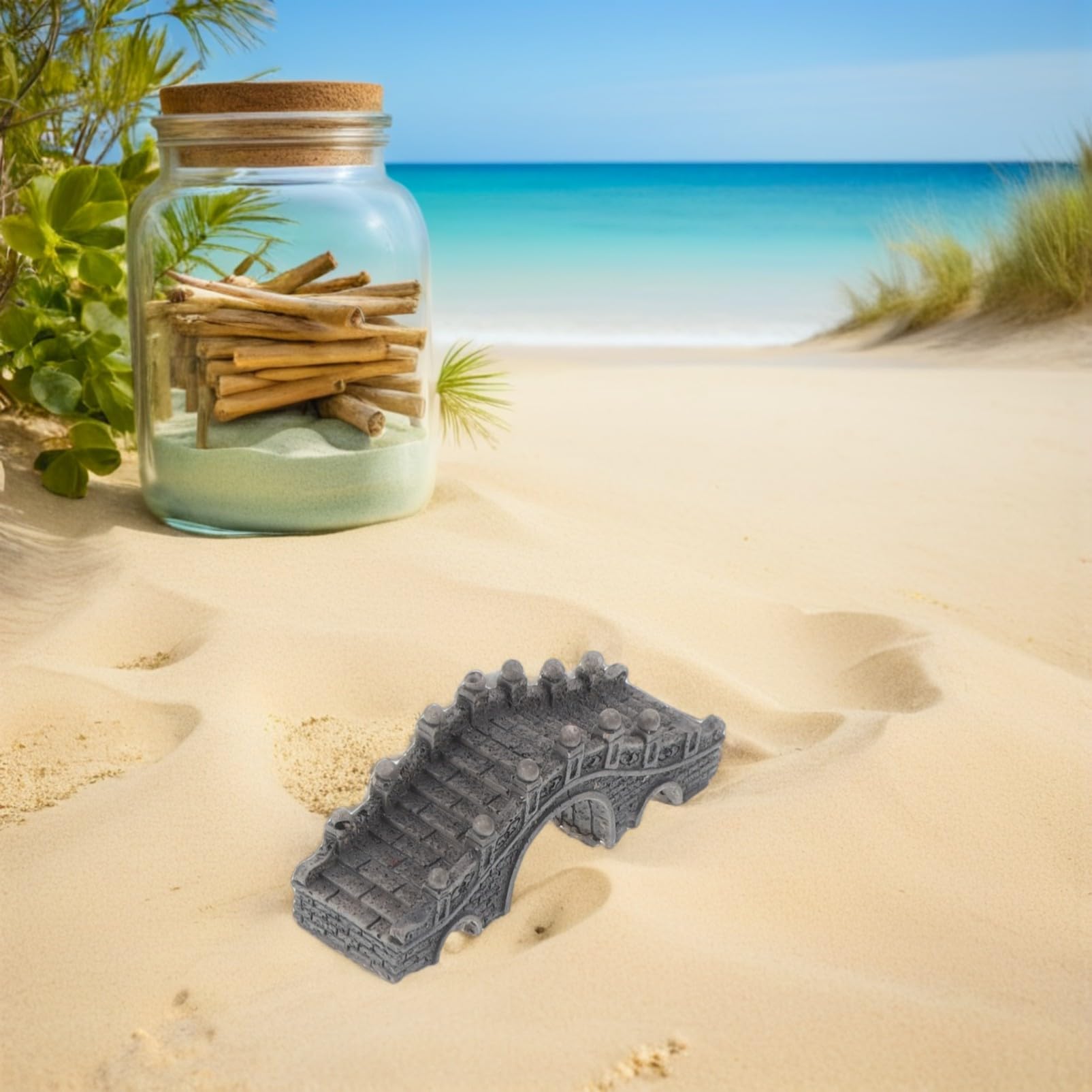 5 Pièces Mini Pont Suspendu Résine pour Jardin de Fées Accessoires Résistants à Eau pour Décoration Aquarium et Micro Paysage