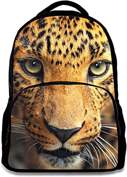 Animal School Bag Leopard School College Backpack Teenagers Casual Daypack,17 Inch Laptop Backpack for