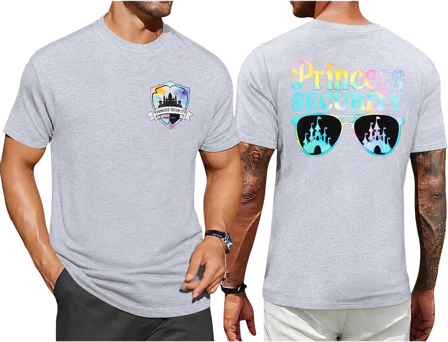 FRYAID Princess Security Team Shirt Men Magical T-Shirt Magic Kingdom Tees Dad Birthday Party Family Trip Short Sleeve Tops image 5