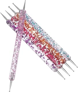 5pcs Manicure Nail Art Tools Set Acrylic Rhinestones Picker Dual-ended Dotting Pen Nail Decor for Daily Use Party
