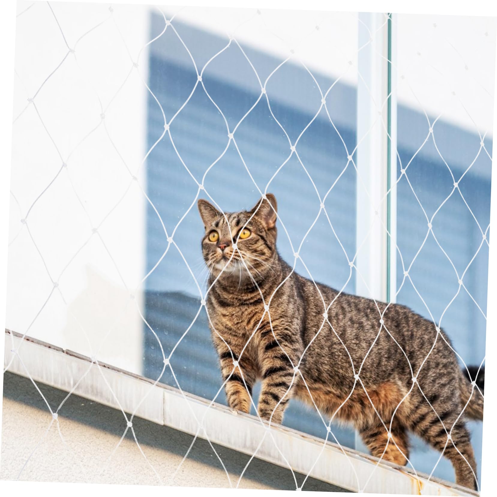 minkissy Rete per Balcone Gatti Anti-Caduta in Nylon Bianco | Finestre e Scale, Tagliabile e Resistente All'usura, Adatta anche Agli Uccelli