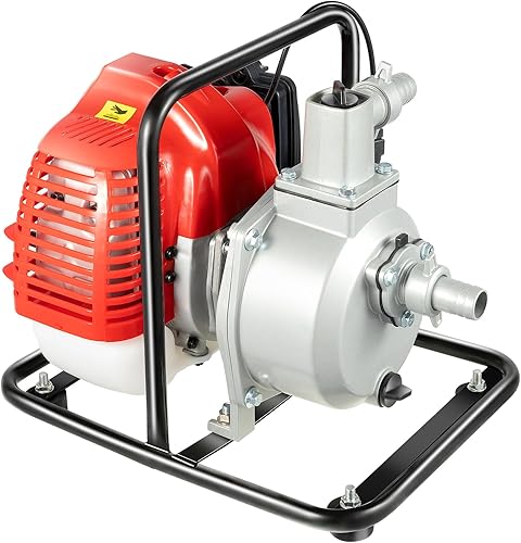 Bomba de agua a gas de 2 HP de 1 pulgada, bomba de transferencia de agua con motor de gasolina de un solo cilindro, bomba de riego portátil de alta