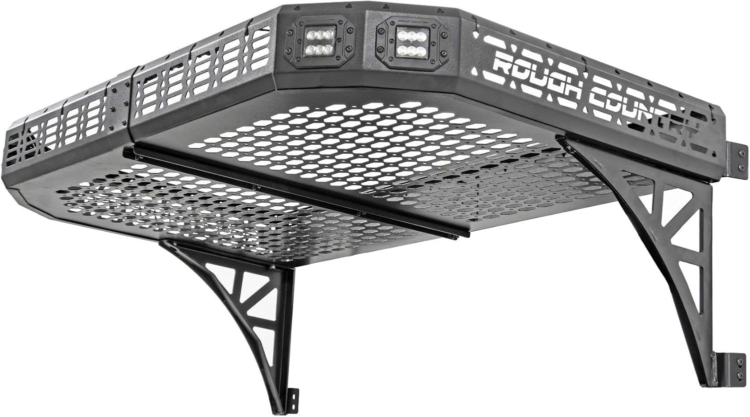 Rough Country Rear Cargo Rack for Polaris Ranger 1000 & XP 1000 - Heavy-Duty Steel with Tie-Down Mesh Panels, Easy Bolt-On Install