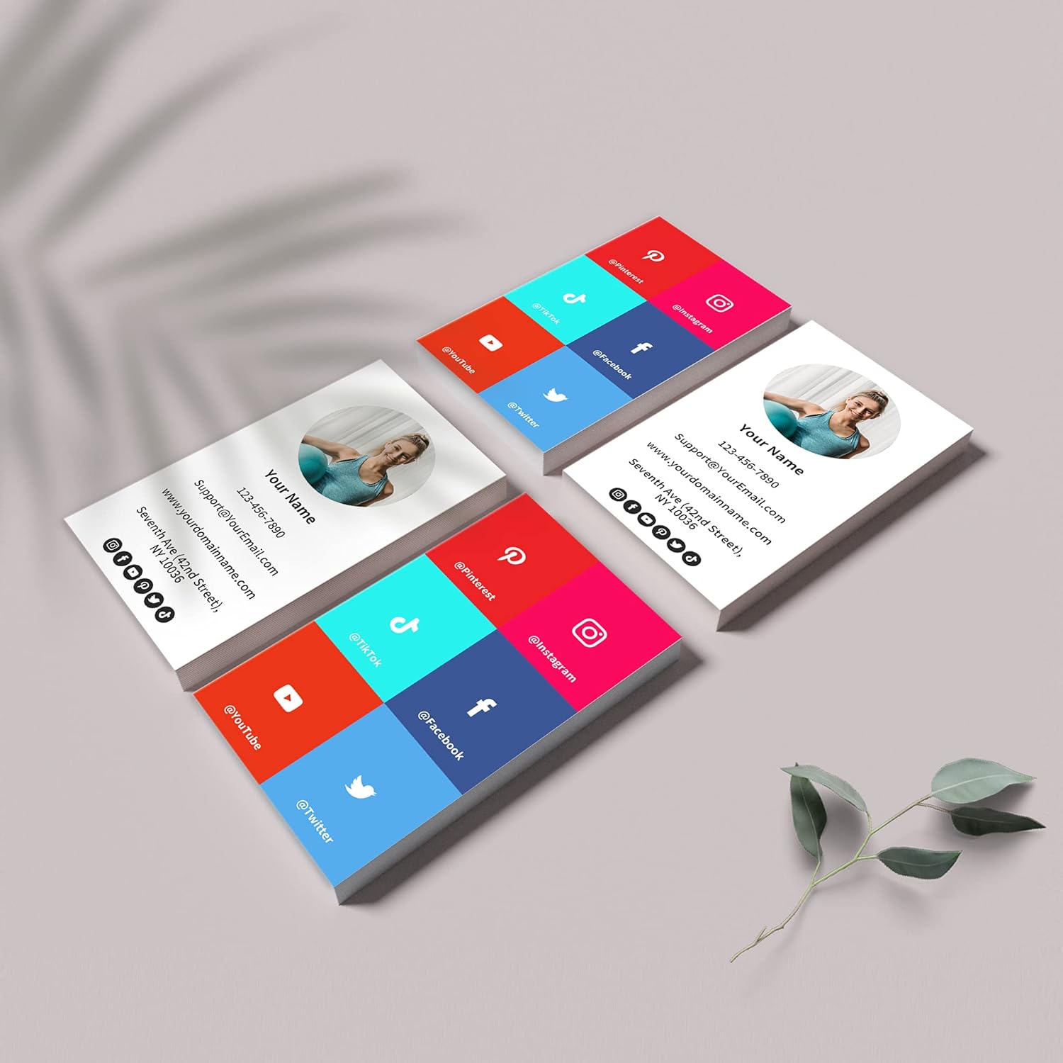 Custom Business Cards with Your Logo Business Cards Personalized Full Color Front and Back 200/500PCS Business Cards 3.5'' X 2'' Social Style Business Cards Customizable Personalized Cards