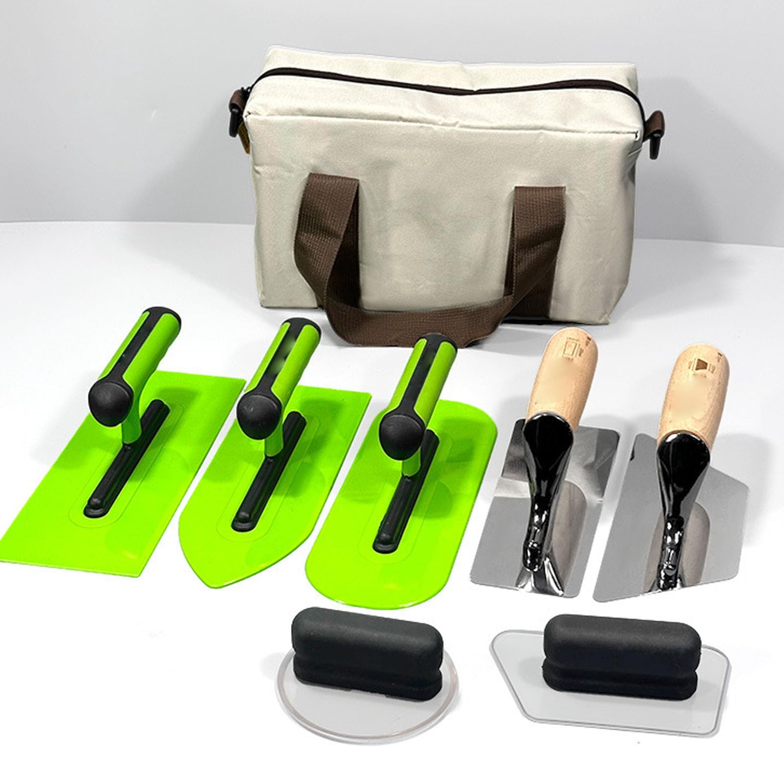 Ausla Set di Spatole per Finitura in Marmorino, Acciaio Inossidabile Lucidato con Manico Ergonomico, per Pittura su Pareti e Lavori di Muratura