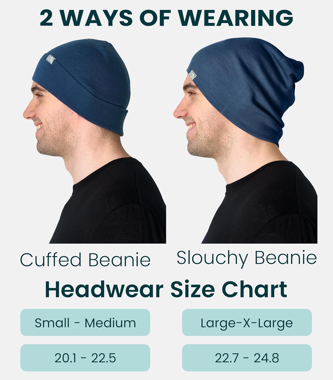 Merino Wool Beanie Men and Women – Novelty Cuff Merino Wool Hats for Men and Women - Unisex Adult Beanie Hat and Socks - Image 3