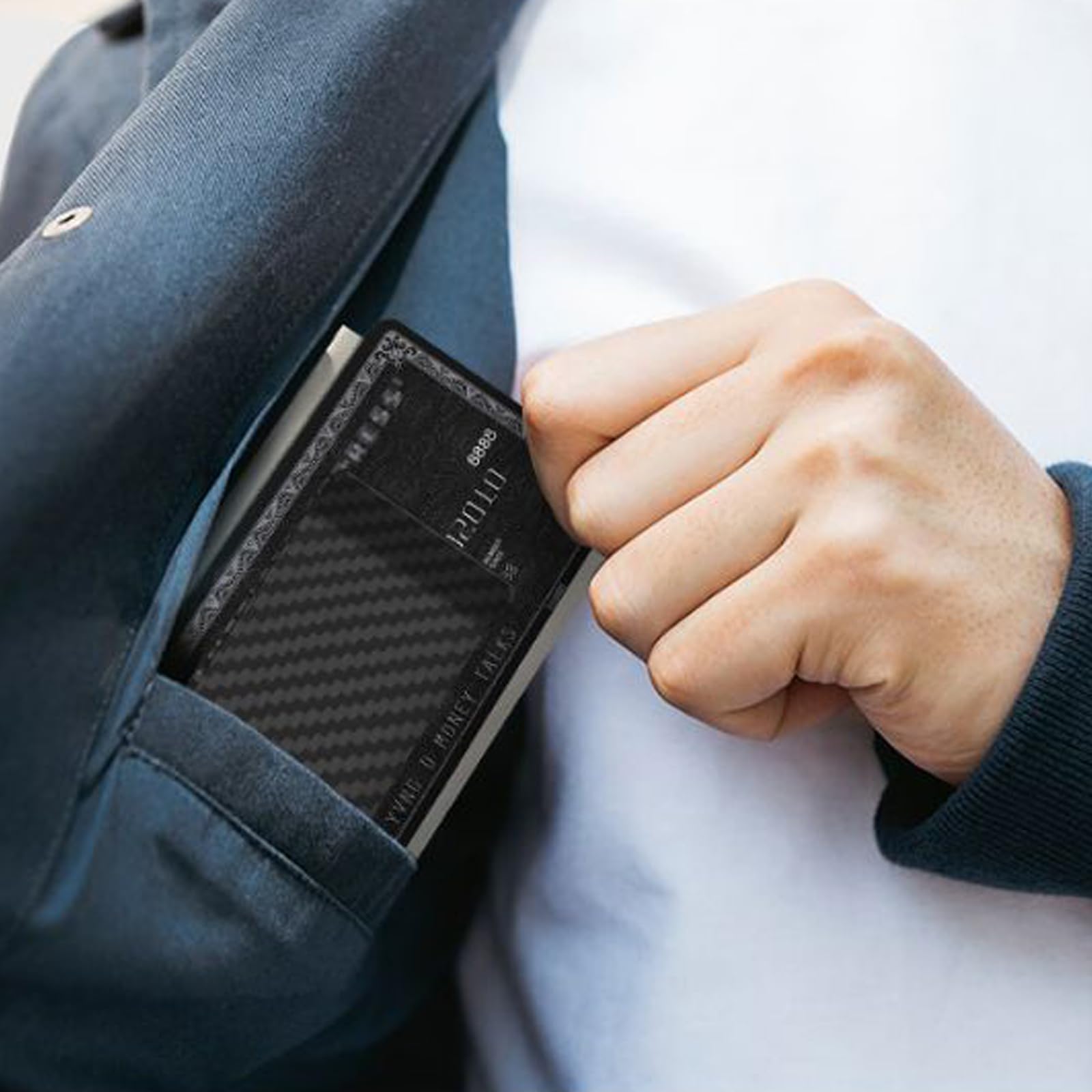 Carbon Fiber Geldklammer, Geldschein Organizer Herren Geldscheinklammer Schwarz,Money Clip zum Männer und Frauen für Geldscheine Visitenkarte Kreditkarte (Carbon Fiber)