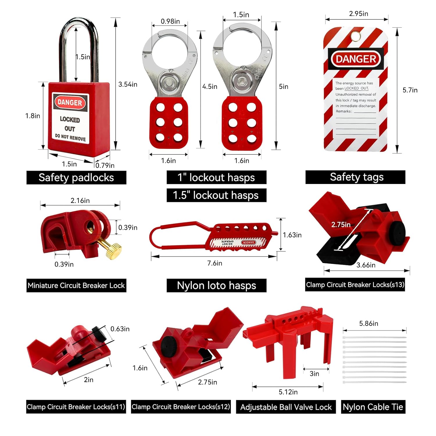 BULANGD Lockout Tagout Station Loto Kit 138 Pieces, Safety Padlocks, Lockout Hasp, Lock Out Tags, Circuit Breaker Lock, Cable Lock, Plug Lock Lockout Tagout Cabinet