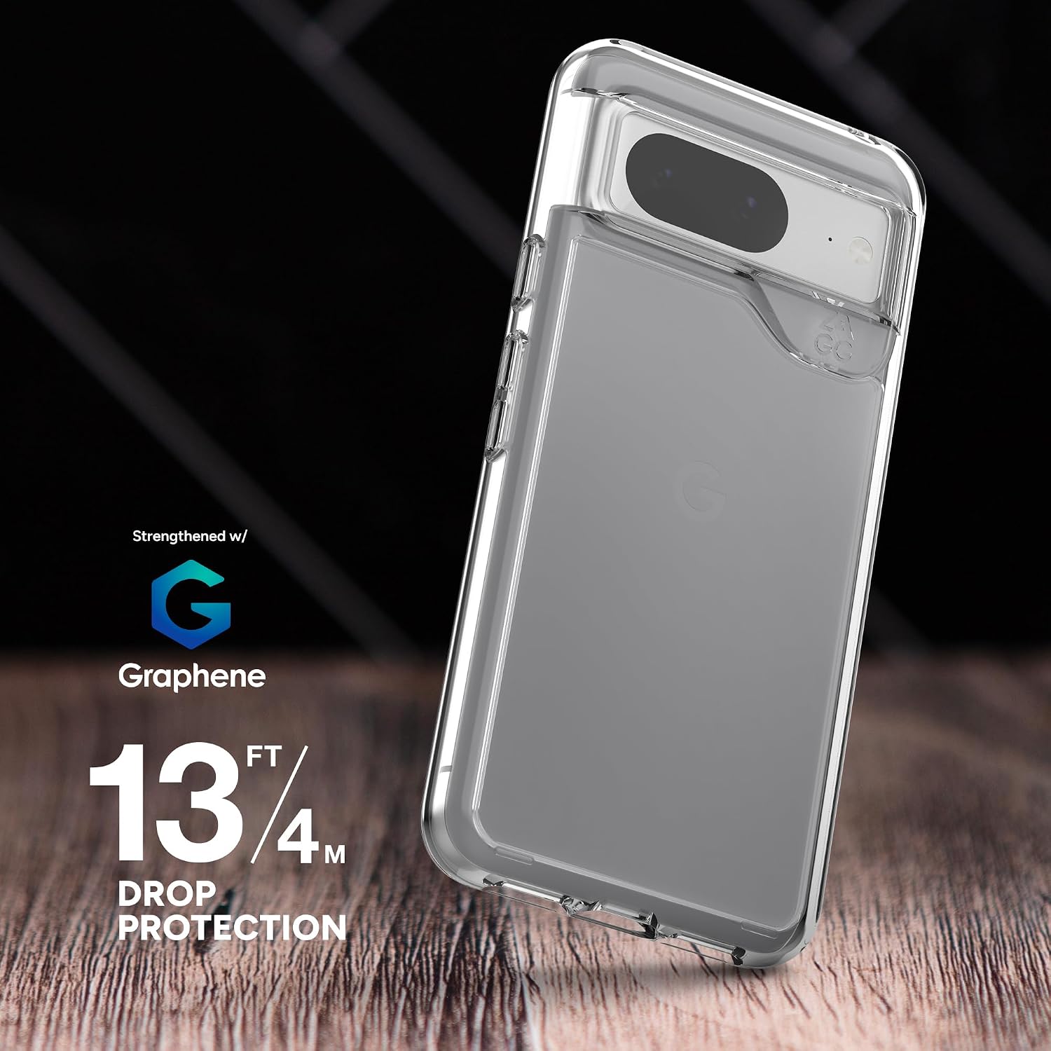 ZAGG Crystal Palace Google Pixel 8 Pro Case - Transparent Finish with Graphene Enhanced Impact Protection, Eco-Friendly with 78% Recycled Content, Wireless Charging Compatible Phone Case, Clear