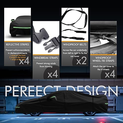 Miniatura 18 de for VW 1960-1980 Volkswagen Beetle Bug Sedan 2-Door Saloon Car Covers 210D Outdoor Waterproof UV, Custom-fit Protective Full Covers with Cotton