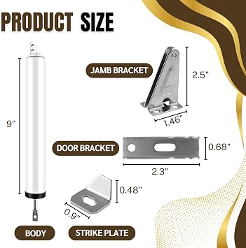 Heavy Duty Screen & Storm Door Closer Kit - Adjustable Spring Tension Mechanism for Smooth Quiet Closing - Universal Replacement for Home, RV & Commercial Doors