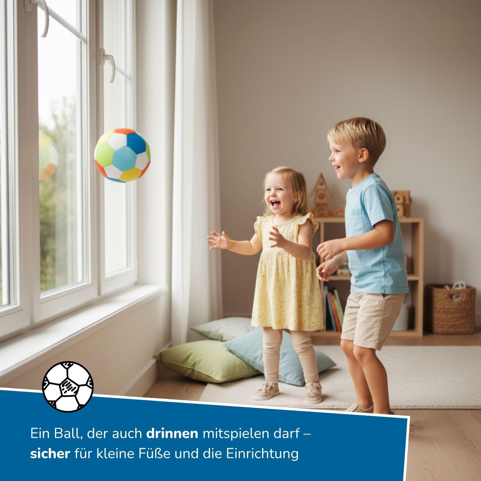 alldoro Softball Ø 18 cm, Schaumstoffball, Indoor & Outdoor, Spielzeug | ideal als Geschenk für Kinder, sorgt für Spielspaß, Extra weiche Schaumstoff-Fußbälle für Kinder ab 0 Jahren