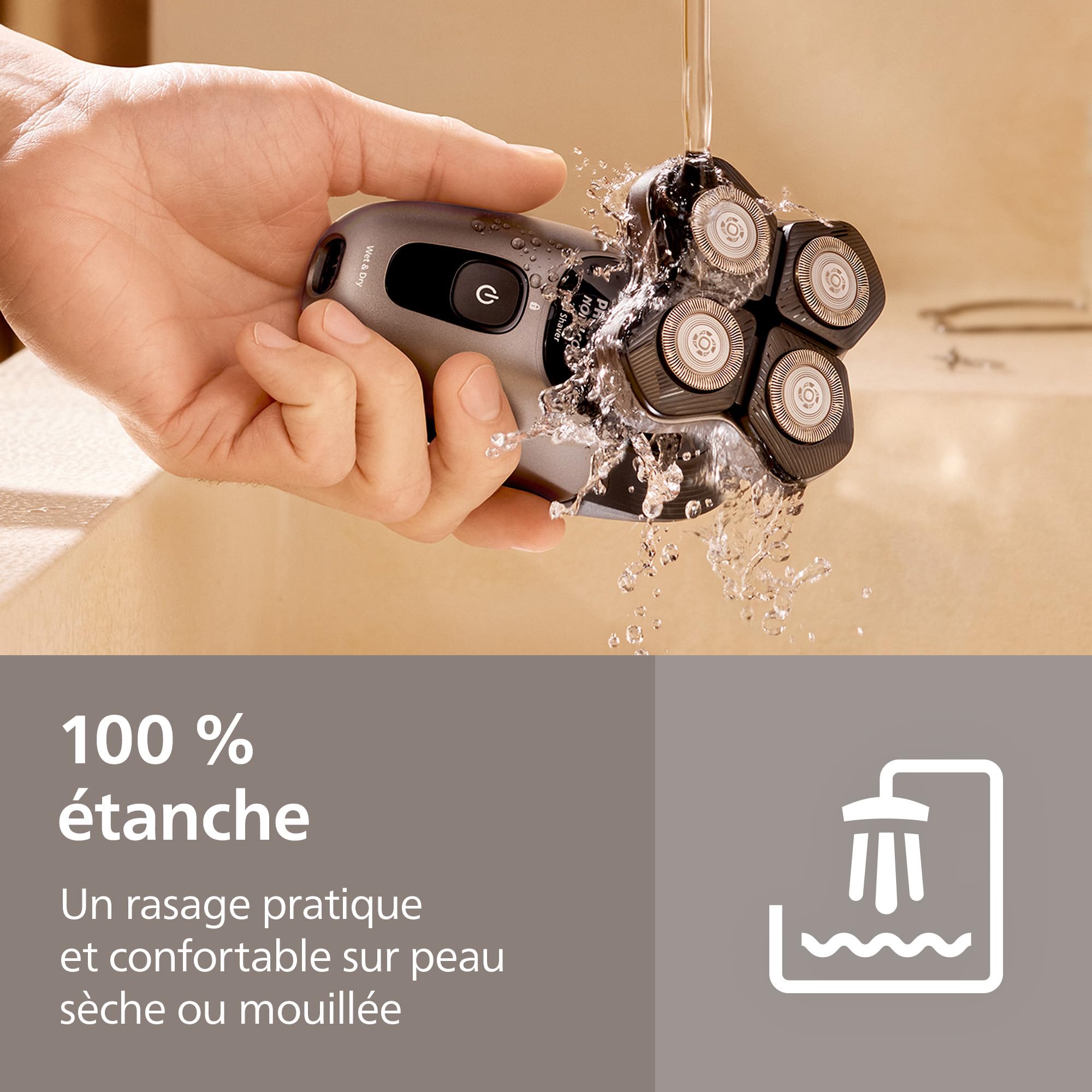 Philips Head Shaver Pro 7000 Series - Rasoir pour la tête pour hommes et femmes, tête flexible à 360° et lames ComfortCut pour un rasage efficace tout en douceur pour la peau, modèle HS7980/15
