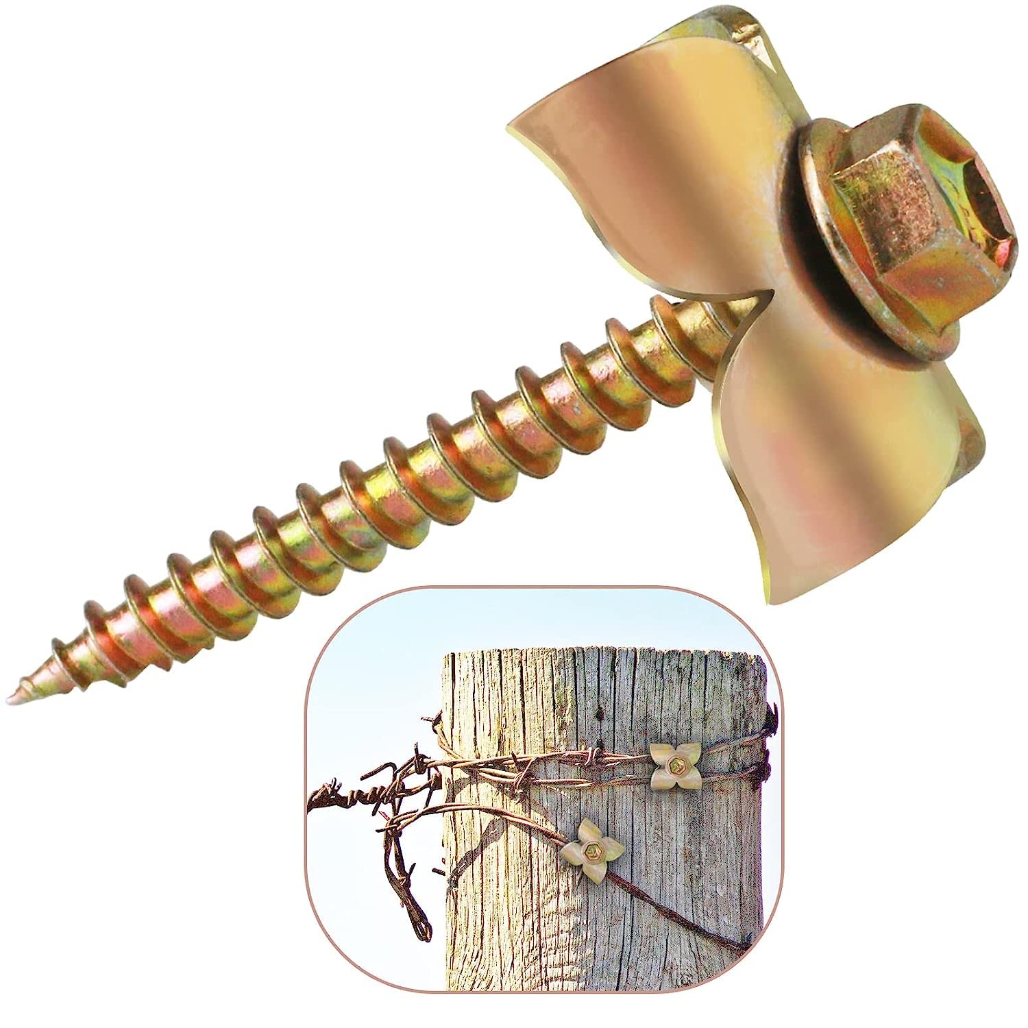 Zaunnägel – Stahldraht-Zaunklammer für Weichholz, wiederverwendbare Zaunklammern, Nägel mit Drahtbefestigung, für Drahtgeflecht und gewebte Zaun, zum Patent angemeldet (4,6 cm x 190 Stück))