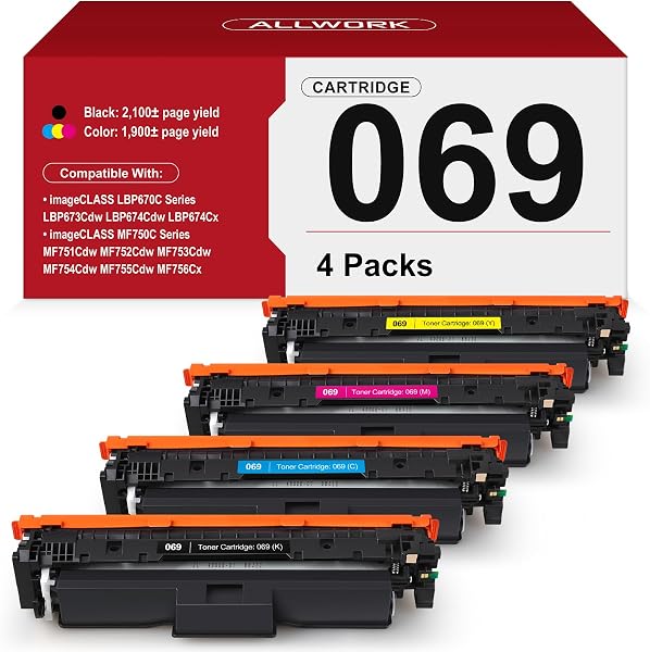 069 Toner Cartridge (with Chip) Compatible Replacement for Canon 069 069 H Works for Canon Color ImageCLASS MF753Cdw MF7