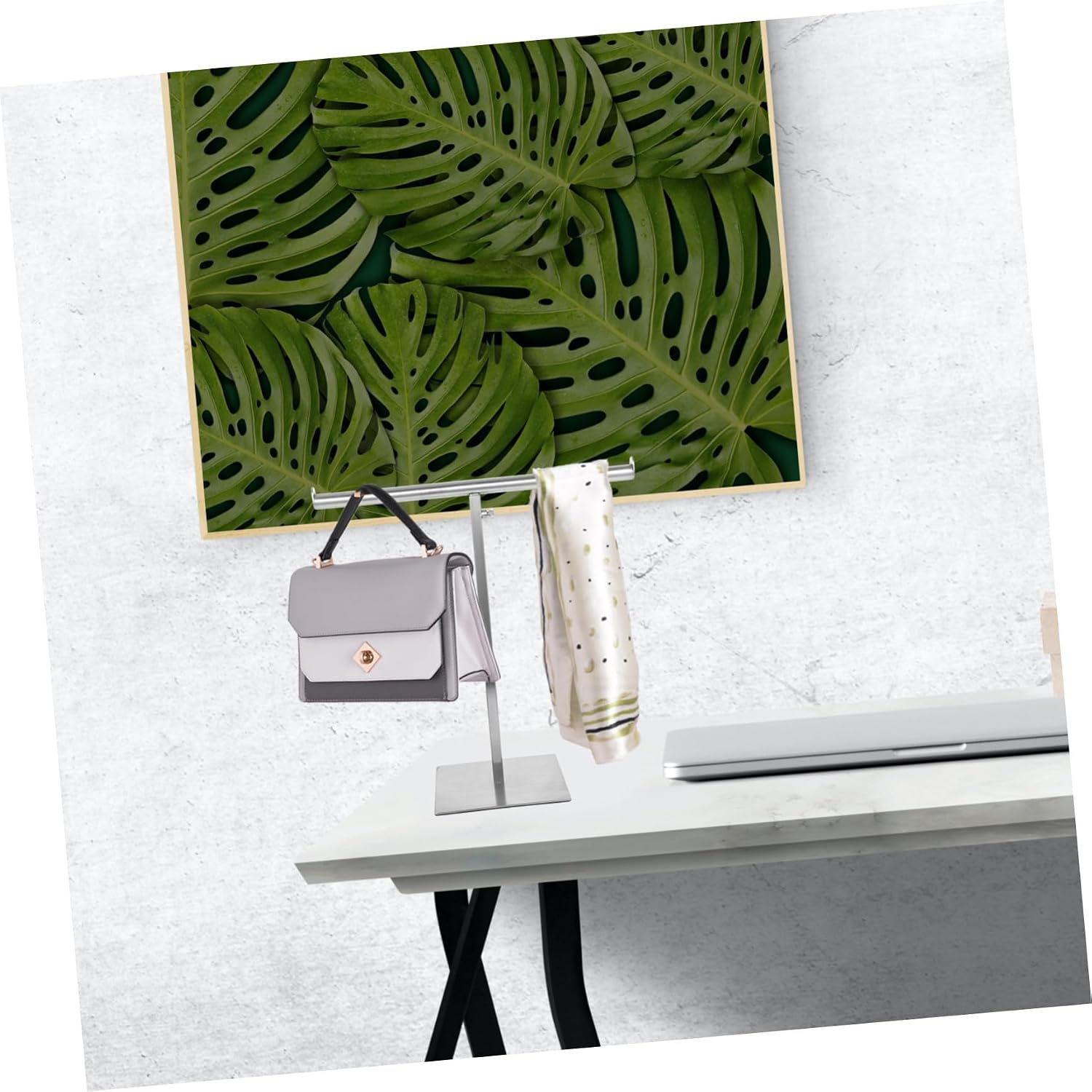 Adjustable Stainless Steel Bag Holder Rack Purse Hanger Metal Handbag Display Stand for Retail Stores and Home Use Silver