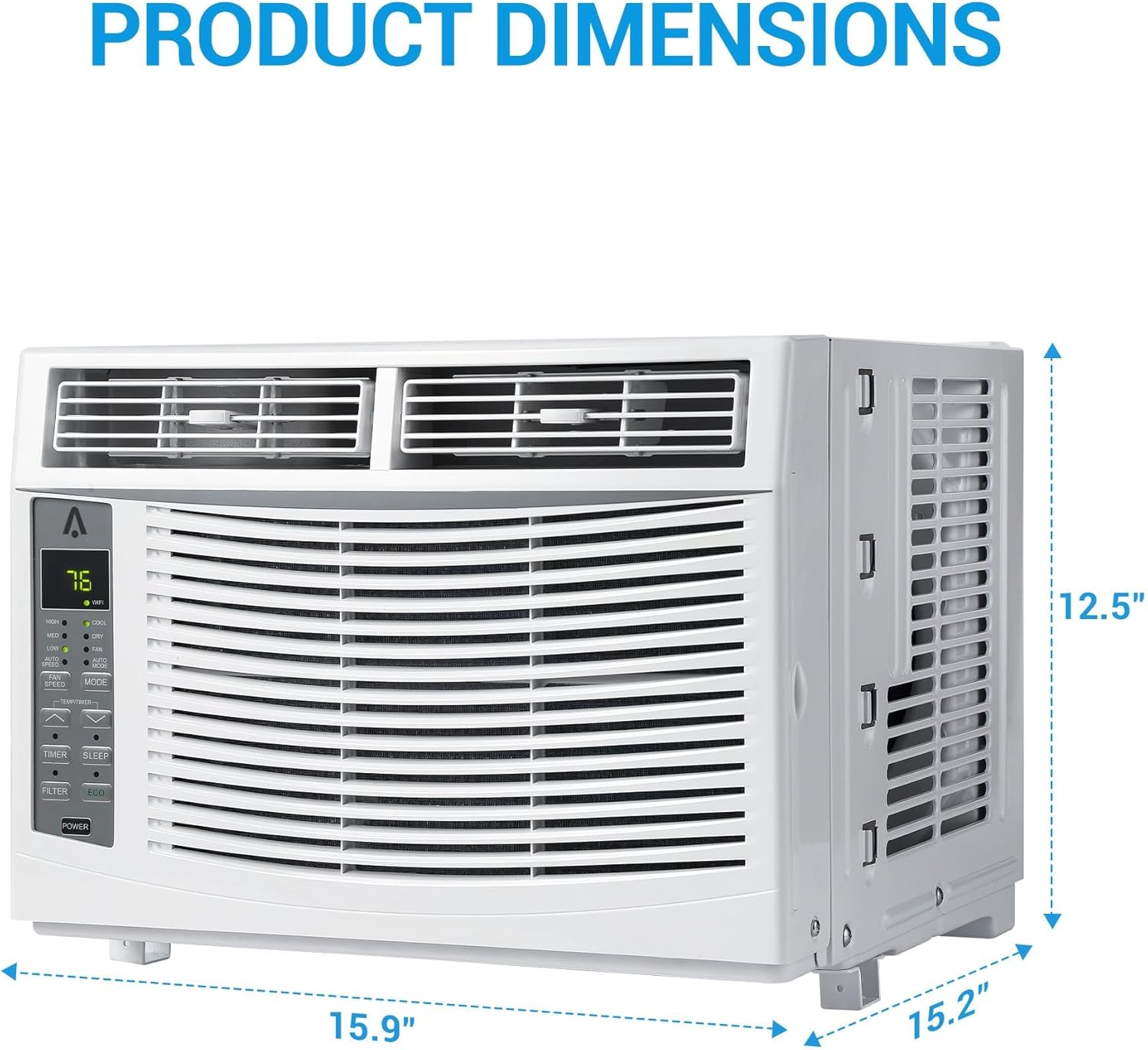 6,000 Btu Window Air Conditioner, Cools Up to 250 Sq. Ft with Cooling, Dehumidifier, 3 Fan Speed, Window-Mounted Room Ac Window Unit, Easy Install Kit for Home