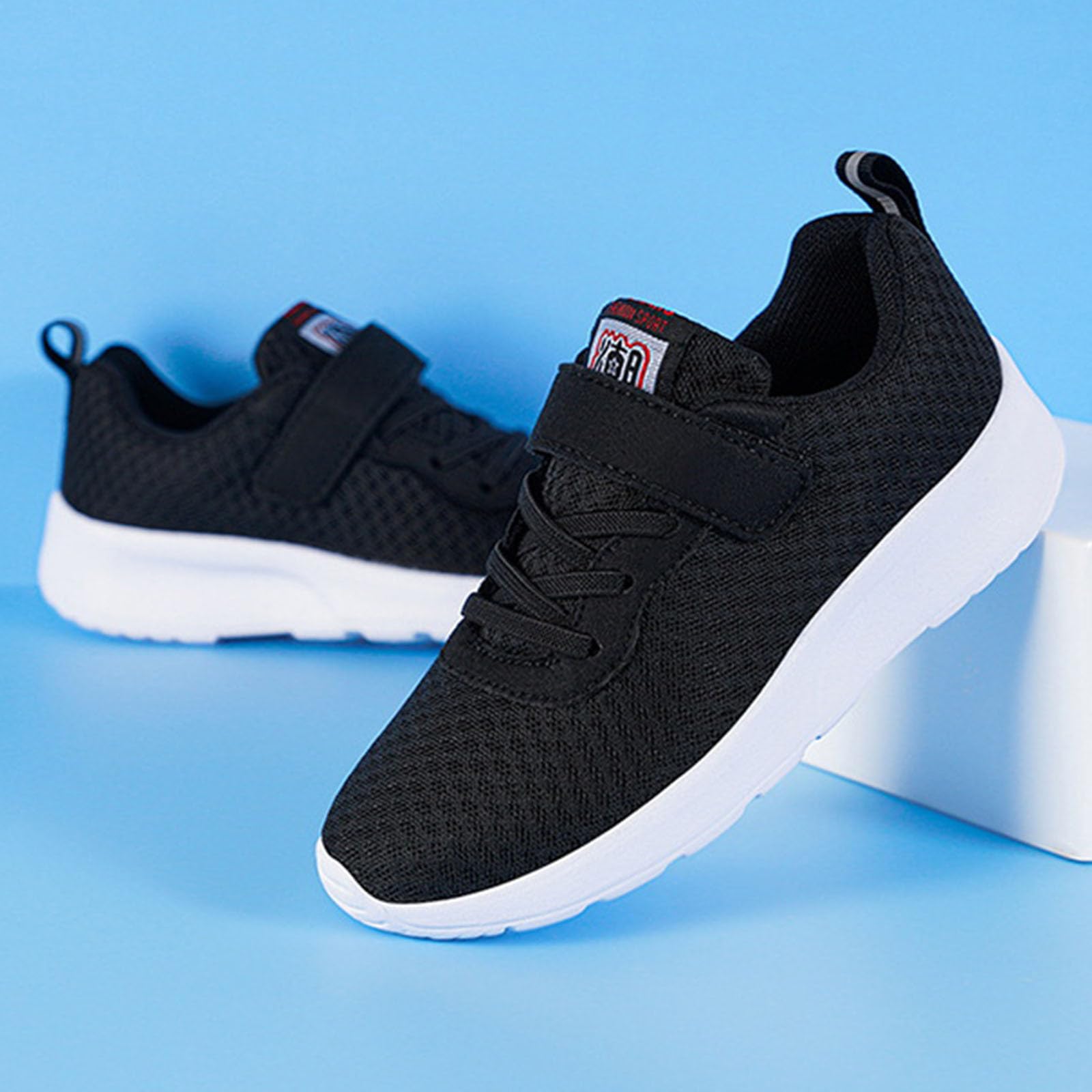 Scarpe da Ginnastica Bambino Ragazza Ragazzo 28-40 EU con Chiusura Strappo e Rete Traspirante Sneake Sportive Leggere Confort All'Aperto con Supporto Plantare per Trekking Basket