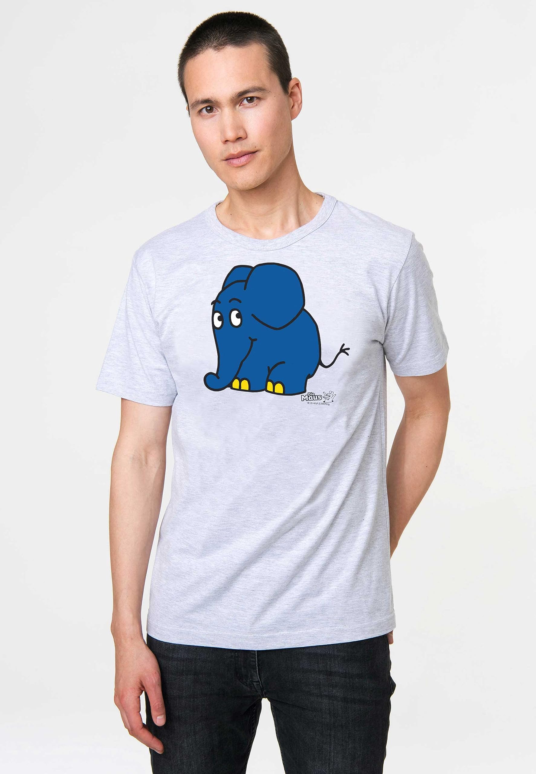 Logoshirt® Die Sendung mit der Maus T-Shirt Damen & Herren | Offiziell lizenziertes Blauer-Elefant-Motiv, weiche Baumwolle, lustiges Cartoon T-Shirt, ideal für Sendung mit der Maus-Fans