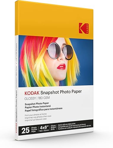 Miniatura 10 de KODAK SNAPSHOT - Papel fotográfico brillante de 4 x 6 pulgadas 50 unidades 48 libras-635ozm2 - 03fl oz 41304