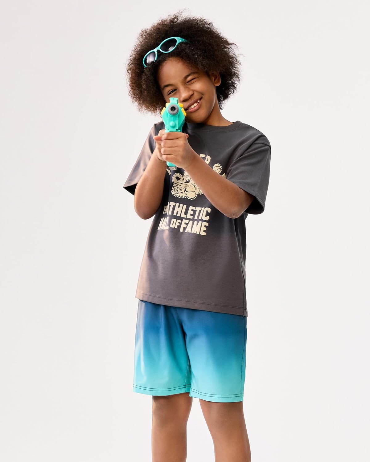 maamgic Boys Swim Trunks with Compression Liner 4-Way Stretch Quick Dry Bathing Suit Toddler Beach Shorts
