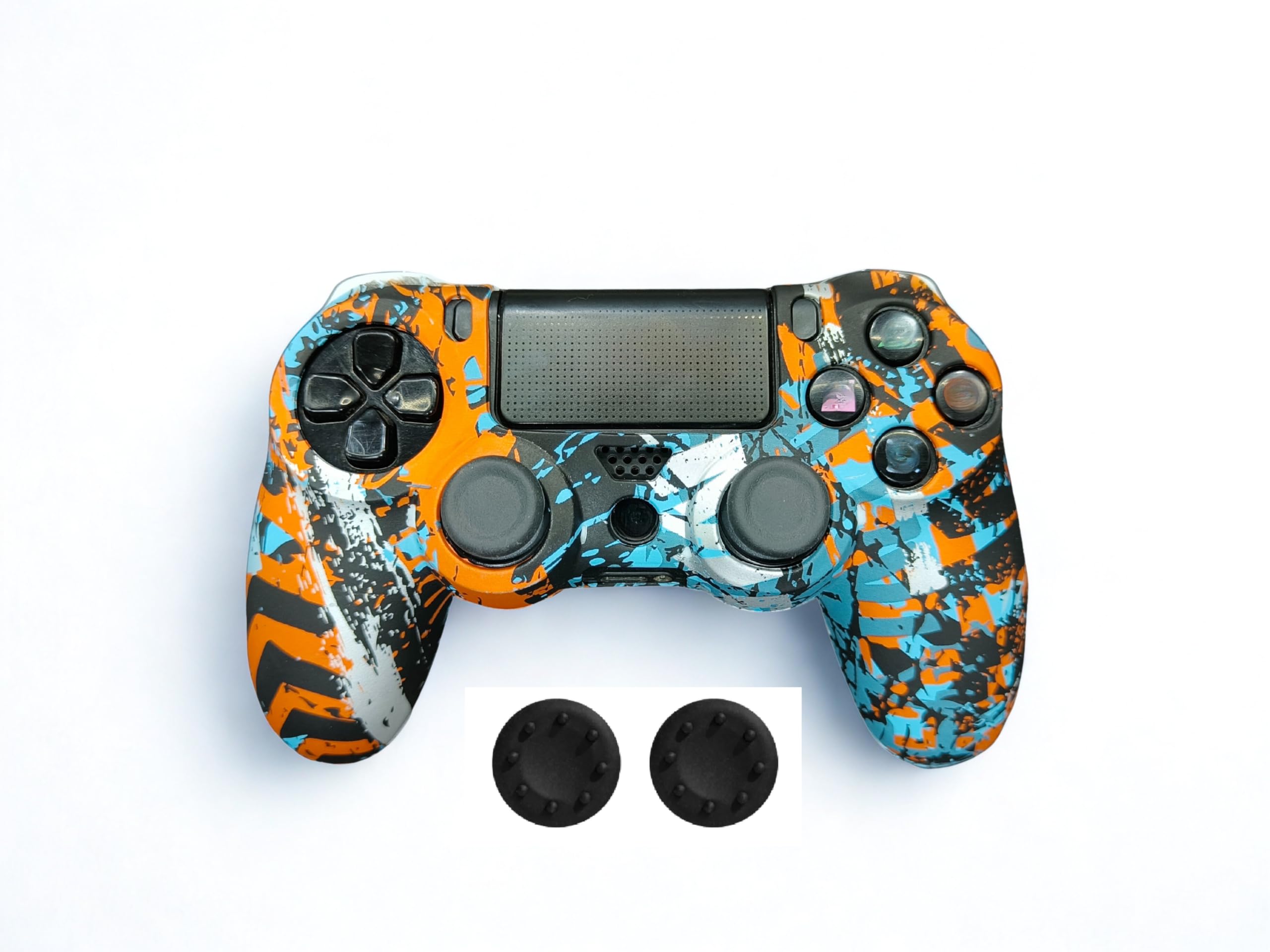 PS4 Controller Silicone Cover Ultra Grip Anti Slip Protective Case Sleeve for PS4 Controller + 2 Thumb Grips (Graffiti)-picture-44