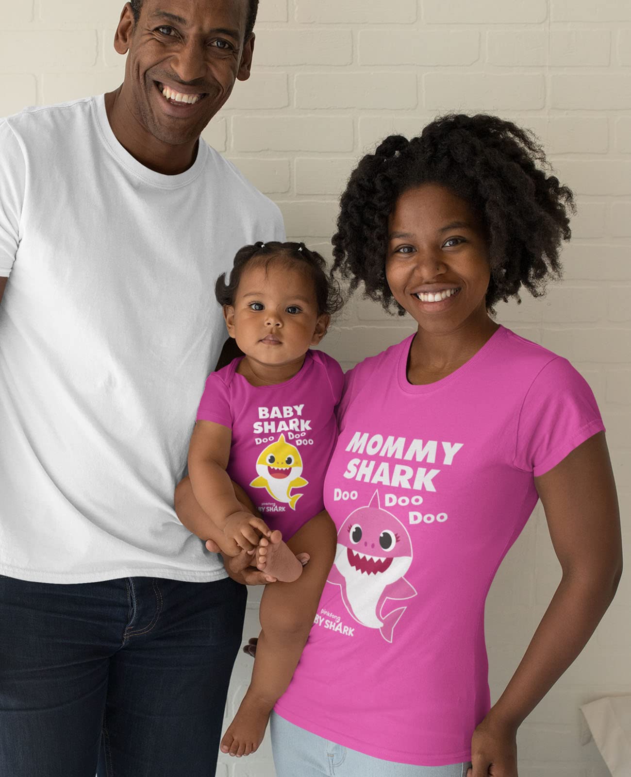 Matching Baby Shark Shirts for Mommy Baby Set for Mother and Baby Outfits Gift Mommy Pink Small/Baby Wow Pink 18M (12-18M)