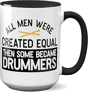 White Black Drummer Coffee Mug Gift 15 oz Drumming Love Drummer Men Life Ceramic Cup