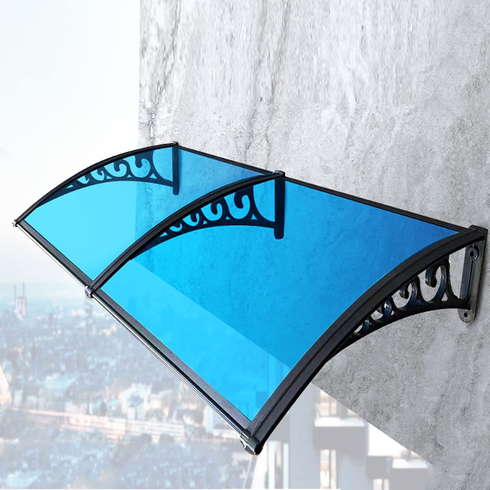 Auvent pour porte d'entrée abri de pluie terrasse 60x150cm