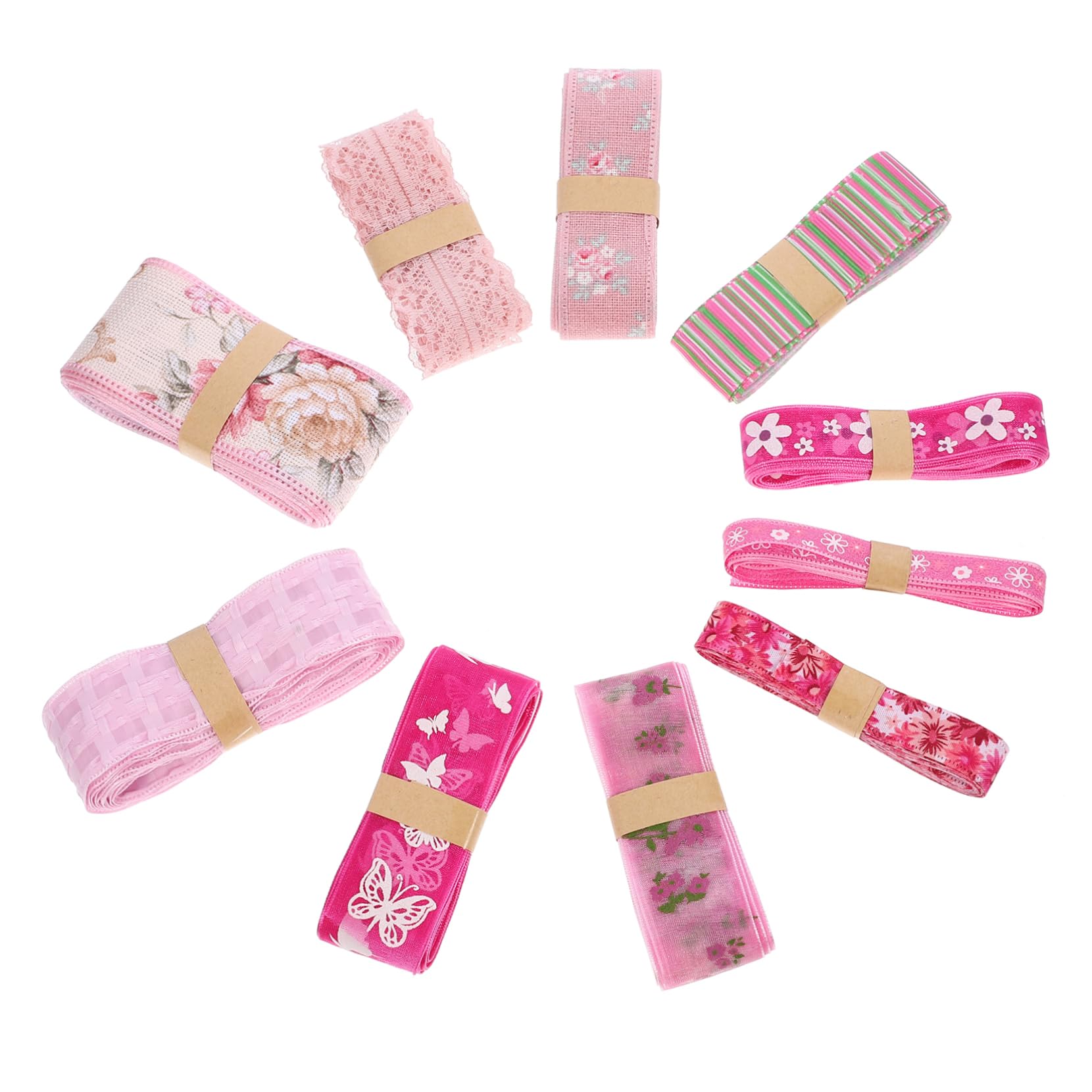 DOITOOL 5 Sätze Blumenmuster Geschenkbänder Mehrzweck Zuschneidbares Bastelband Für Projekte Und Festliche Dekorationen Für Geschenkverpackungen Und Diy Bastelarbeiten 10 Stück * 5