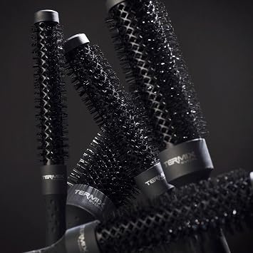 Termix Evolution XL Round Thermal Hairbrush with 3 cm Longer Ceramic Tube for Long Hair Reduces drying time thanks to its ionised fibres and non-stick tube Pack of 5 Brushes