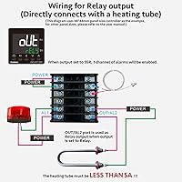 Vista 9 de Controlador de Temperatura PID, Coiliiot Voltaje AC100-240V, Pantalla LCD, Salida Dual de Relé y SSR, Salida Dual de Alarma, Termostato PID