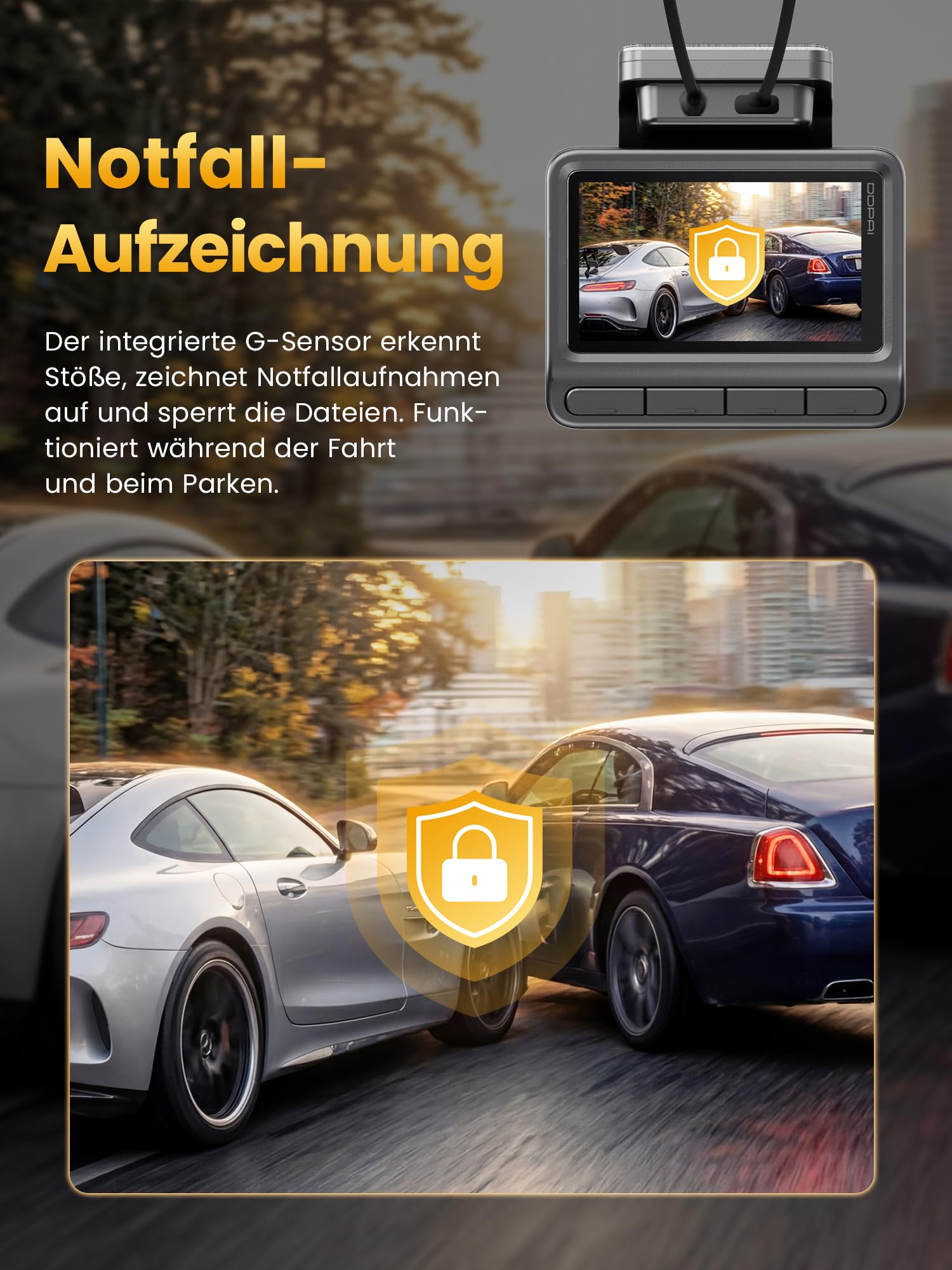 DDPAI Z50 Pro Dashcam Auto Vorne Hinten 4K+1080P, 3" IPS/5G WiFi6/GPS/ADAS