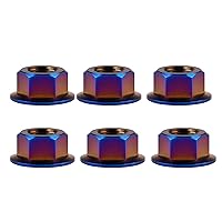 Vista 8 de Titanium DIN6923 M5 M6 M8 M10 M12 M14 M16 - Juego de 6 tuercas hexagonales (paso M8, 0.069 pulgadas, dorado)