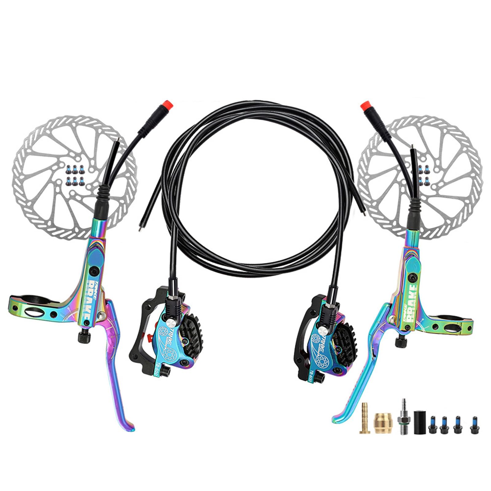 Amazon.co.jp: 電動自転車用油圧ブレーキセット 4ピストン デュアル