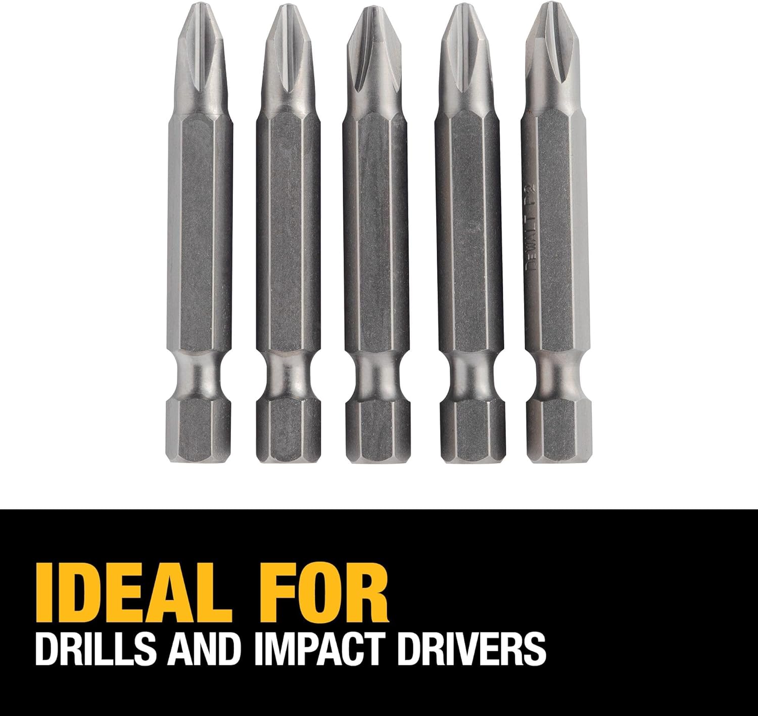 DEWALT Screwdriver Set, #2 Phillips, 2-Inch Power Bit, 5-Pack (DW2115)