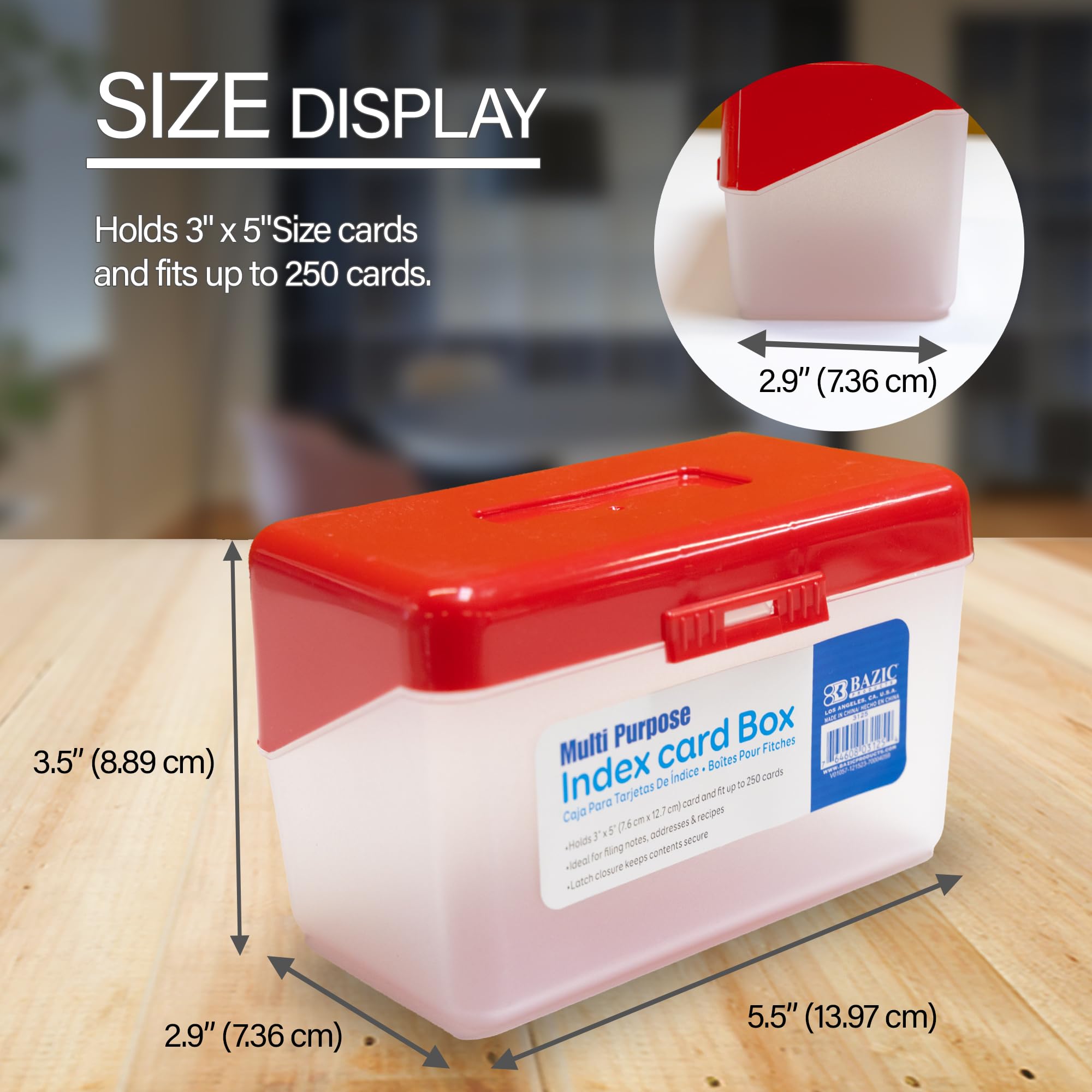 Amazon.com: BAZIC Products Index Card Box 3