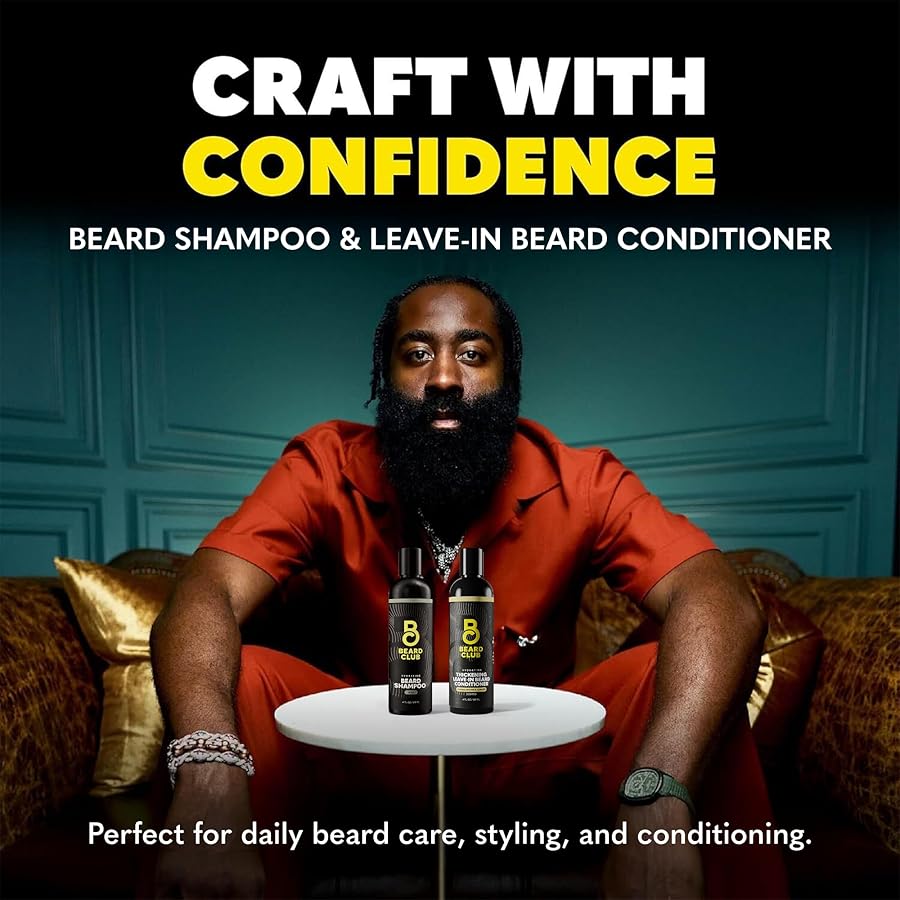 The Beard Club Beard Wash and Conditioner Set – Facial Hair Shampoo & Leave-In Conditioner for Men – Hydrating, Softener Mens Face Wash Grooming Care Gift Kit - image 4