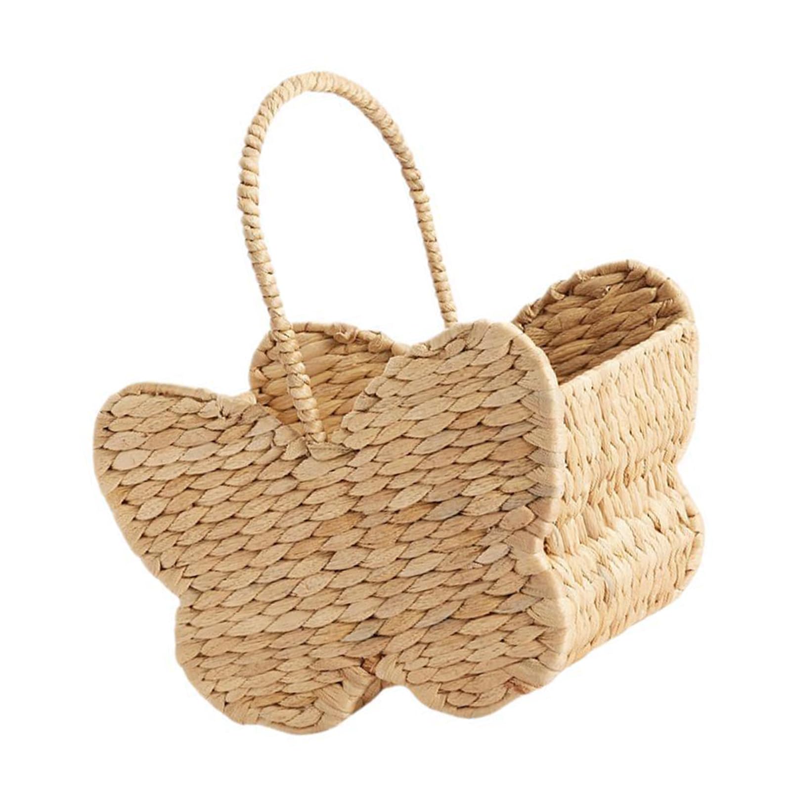 ZEPFJHE Artistic Handwoven Grass Butterfly Handled Storage Bin for Toy Books and Household Items Organization Flexible Planner
