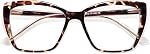 AMOMOMA Trendy TR90 Lunettes de lecture de lumière bleues surdimensionnées pour femmes, Lunettes d'œil de chat carrées élégantes AM6031