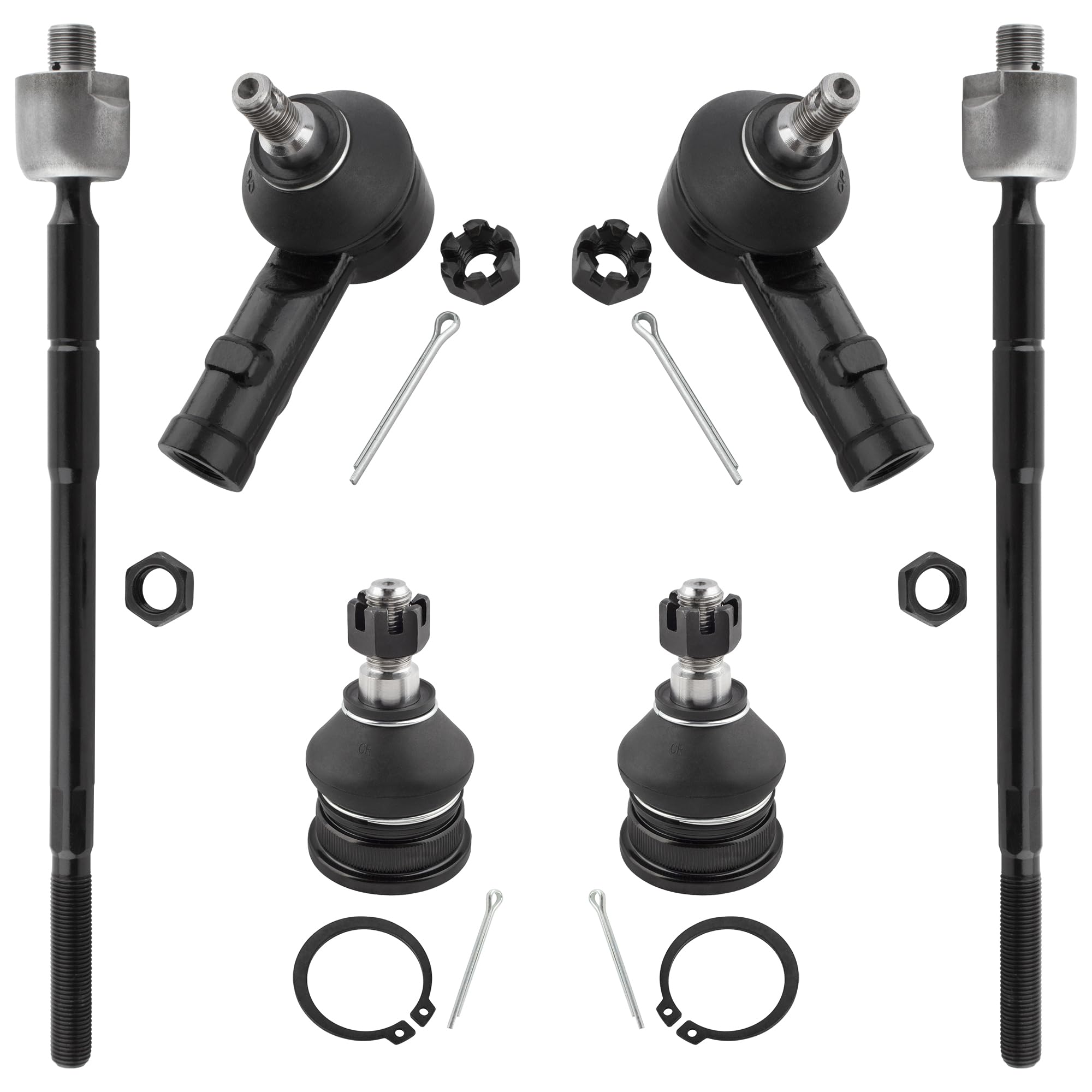 BOXI 6pcs Inner Outer Tie Rods Lower Ball Joints Fit for Hyundai Elantra 2001 2002 2003 2004 2005 2006/Tiburon 2003-2008 / for Kia Spectra Spectra5