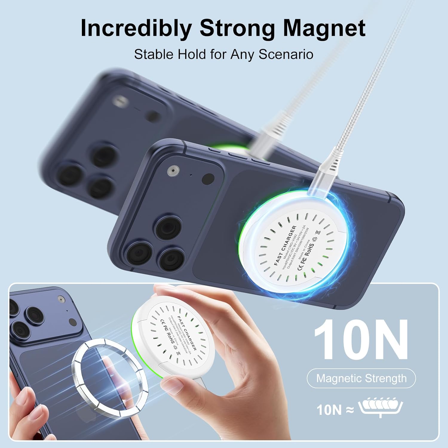 for Pixel 10 Pro XL Magnetic Wireless Charger Fast Charging Pad 2Pack 25W for Google Pixel 10 Pro Fold 10A 10 9A 9 8a 7 7a 6 5 4,Magnet Magsafe Wireless Charger Mat Android for Samsung S26 Ultra